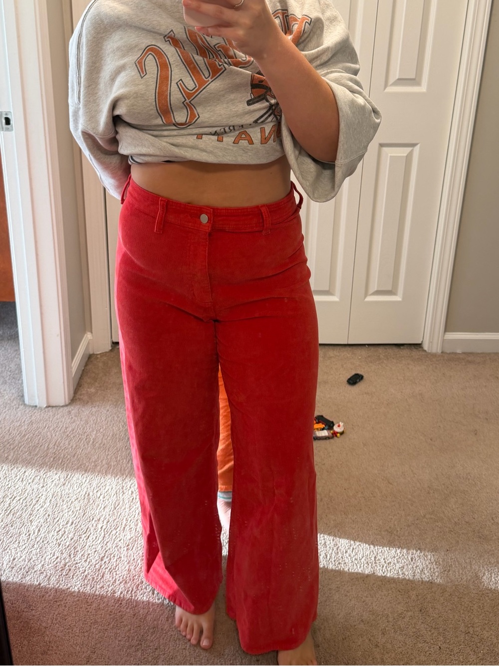 Universal Thread Red Wide-Leg Corduroy Jeans